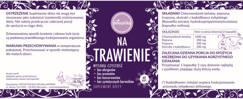 NA TRAWIENIE- optymalizacja kwasu żołądkowego, funkcja stawów, przewodu żołądkowo-jelitowego