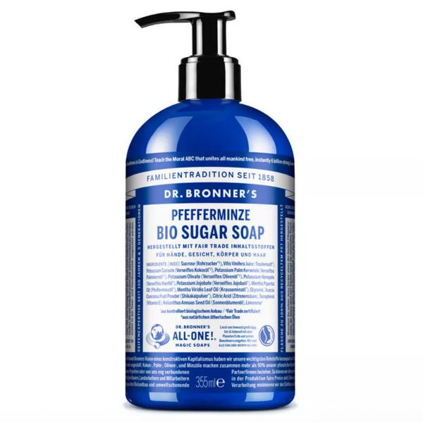 Organic Sugar Soap Peppermint 355ml, Dr. Bronner's