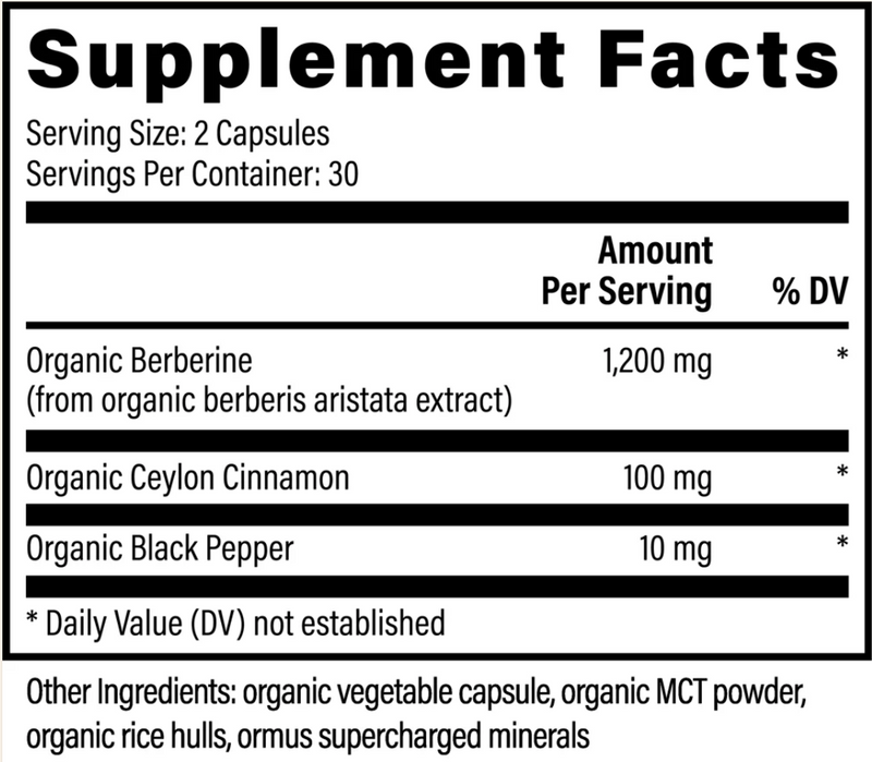 BERBERINE- Zrównoważony poziom cukru we krwi i zdrowy cholesterol