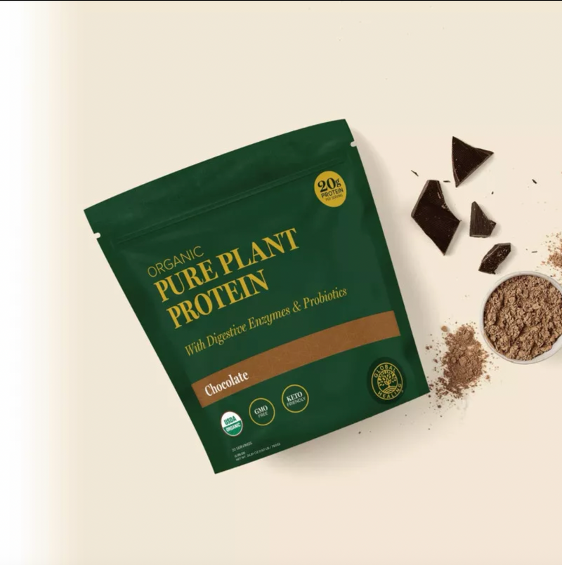 PURE PLANT PROTEIN- BIAŁKO ROŚLINNE Z ENZYMAMI TRAWIENNYMI I PROBIOTYKAMI- czekolada