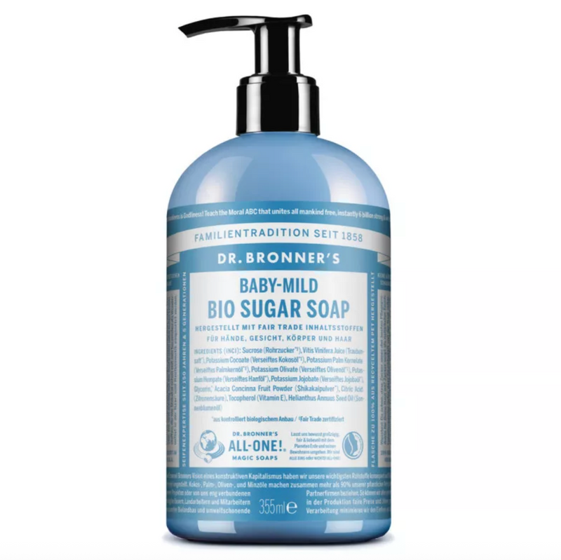 Organic Sugar Soap Peppermint 355ml, Dr. Bronner's