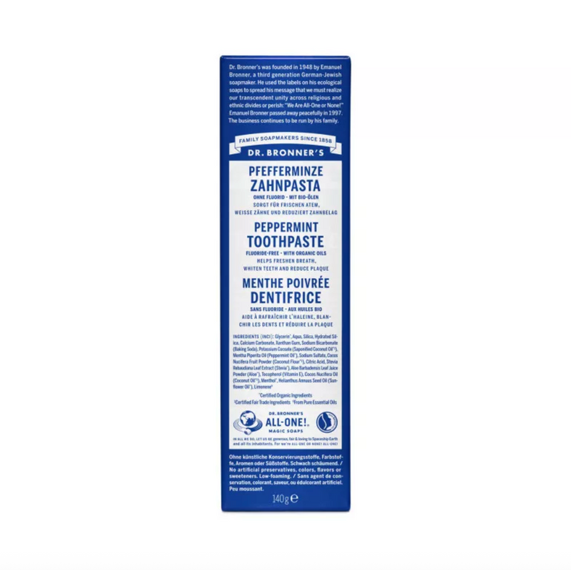 All-one Toothpaste Peppermint 105ml, Dr. Bronner's Pasta do Zębów bez fluoru
