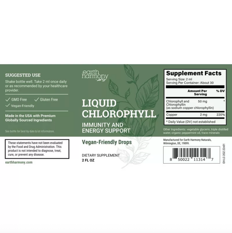 LIQUID CHLOROPHYLL Chlorofil w Płynie- Energia, Detoks,