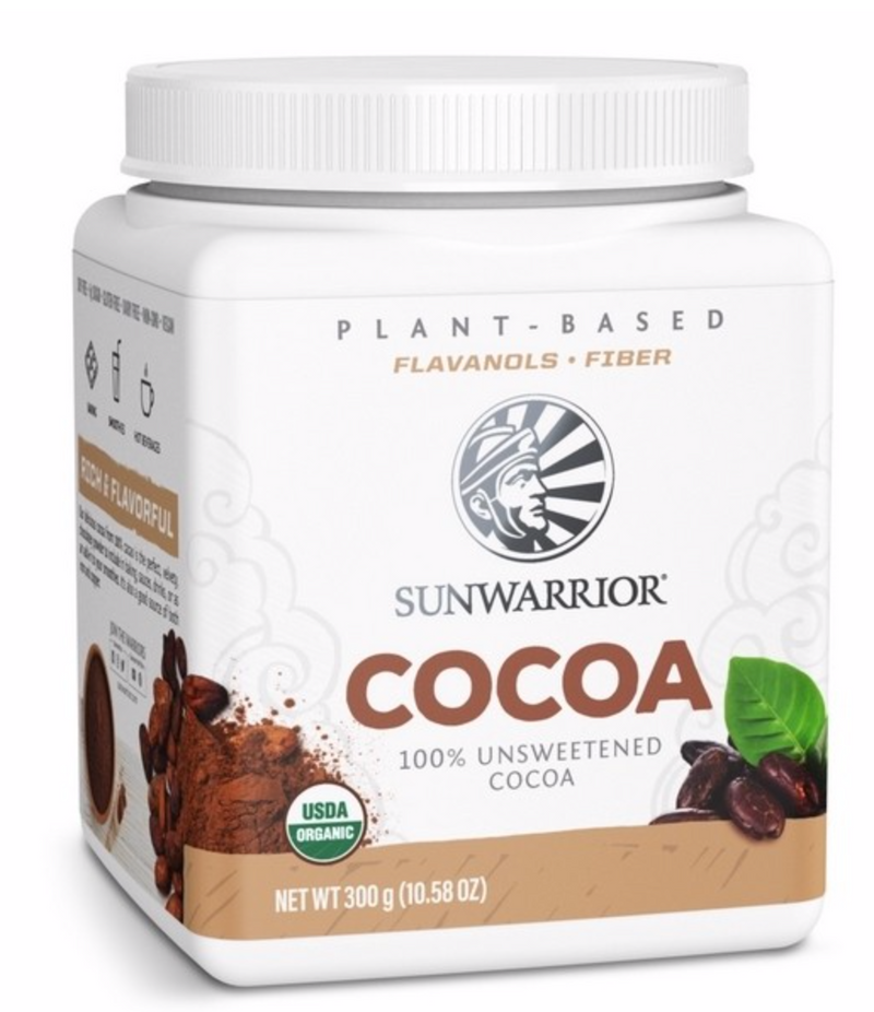 Sunwarrior Ekologiczny niesłodzony proszek kakao 300 gramów (dodatek do szejków)